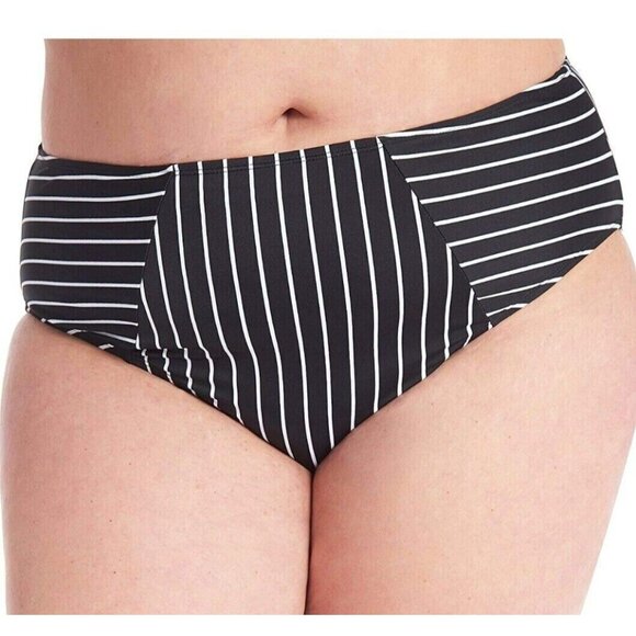 Rachel Roy Women's High Waisted Bikini Bottom Plus Size Zebra Striped 4X - Picture 1 of 2